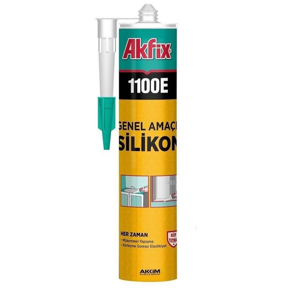 Akfix 1100E Genel Amaçlı Silikon Şeffaf 280 gr.