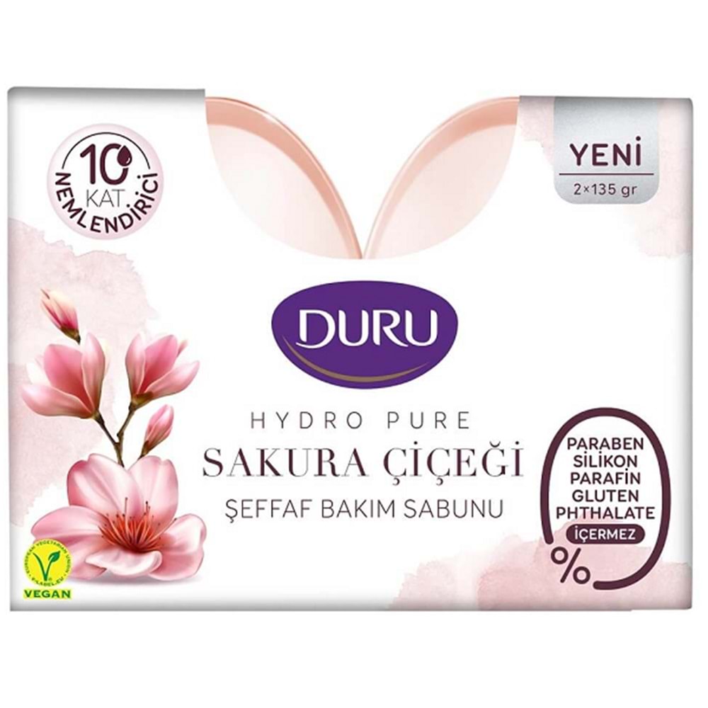 Duru Hydro Pure Sakura Çiçeği Şeffaf Bakım Sabunu 2x135 Gr.
