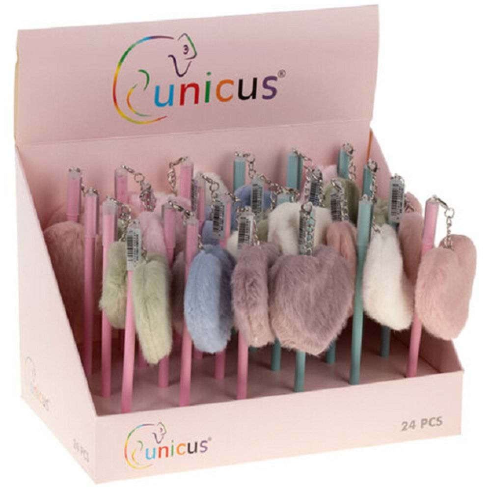 Unicus Kurşun Kalem Peluş Ponpon Kalp Başlıklı KK-1981