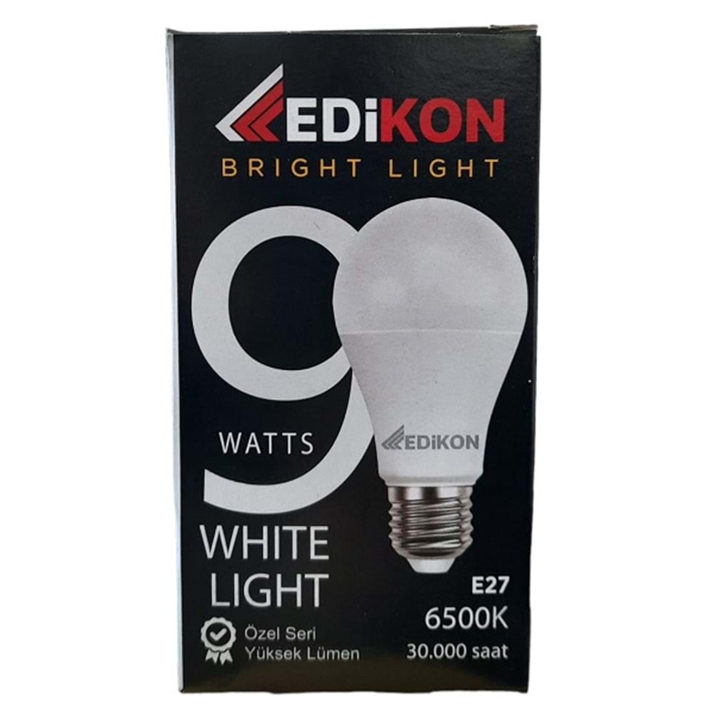 Edikon 9 Watt Led Ampul 6500K Beyaz Işık