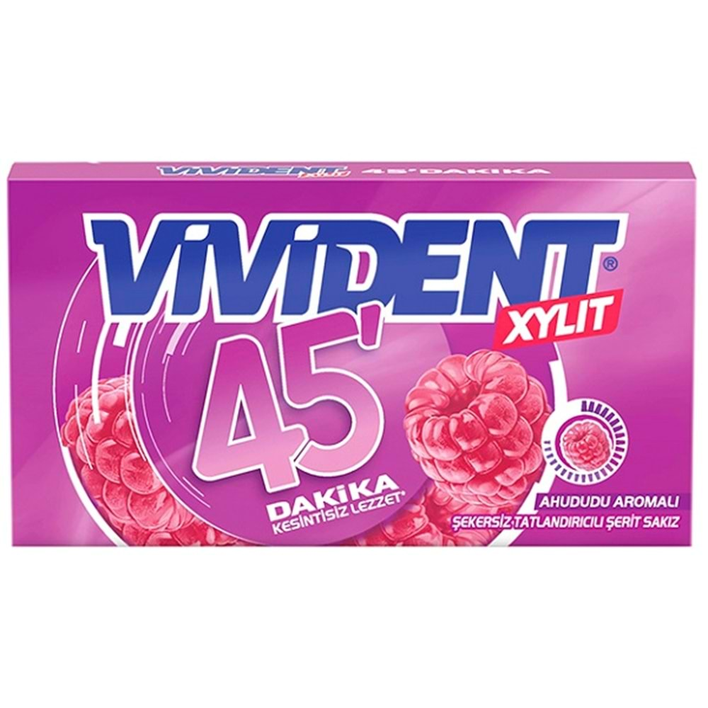 Vivident Xylit 45 Dakika Ahududu Aromalı Sakız 26 gr.