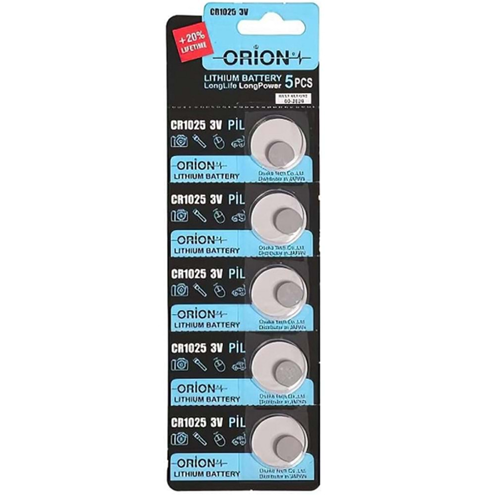 Orion Lithium 3V Para Pil 5 li CR1025