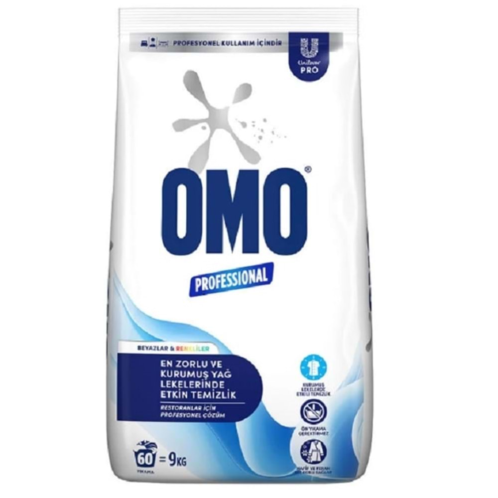 Omo Professional Toz Deterjan 9 Kg Beyaz ve Renkliler