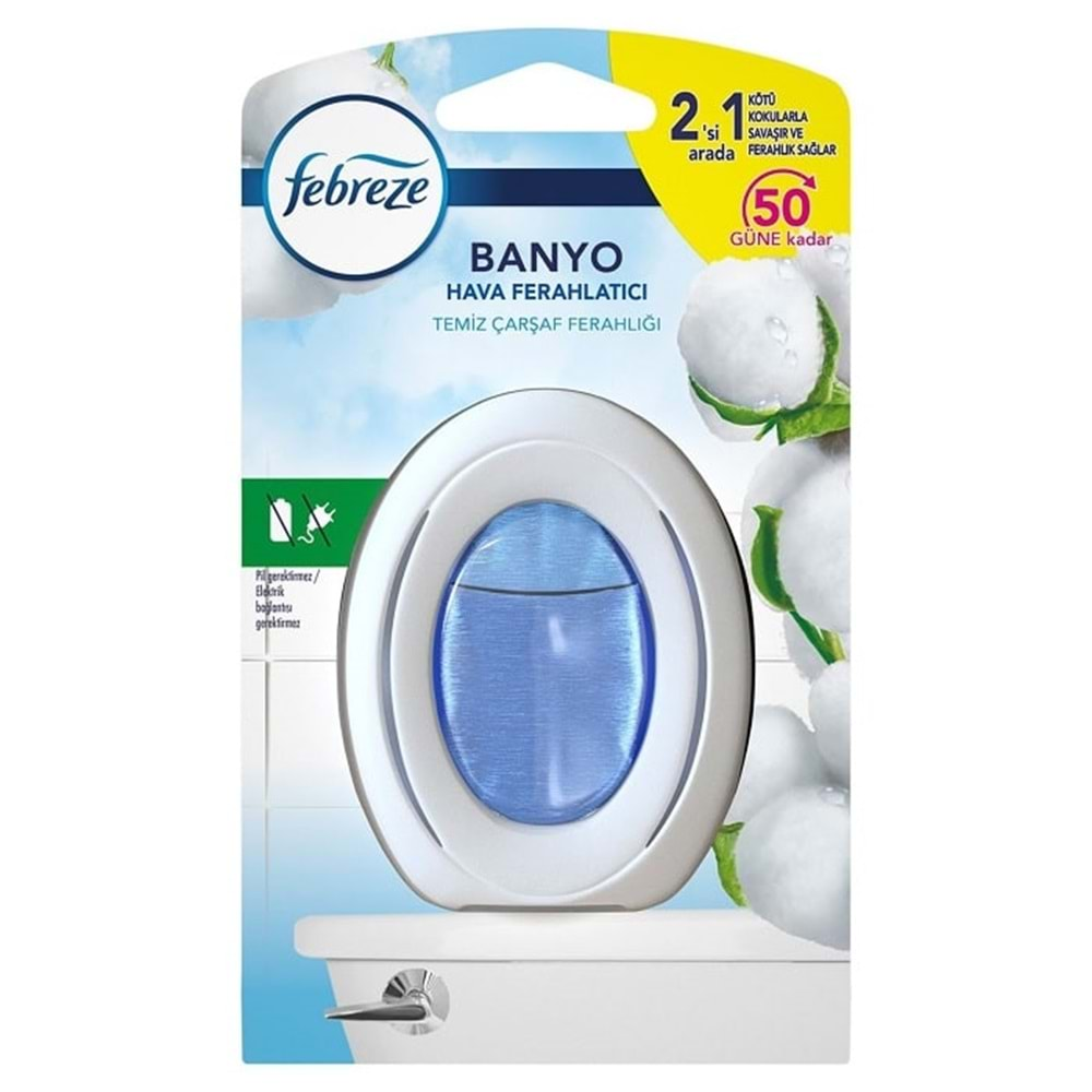 Febreze Hava Ferahlatıcı Banyo Oda Kokusu Temiz Çarşaf Ferahlığı 7,5 ml