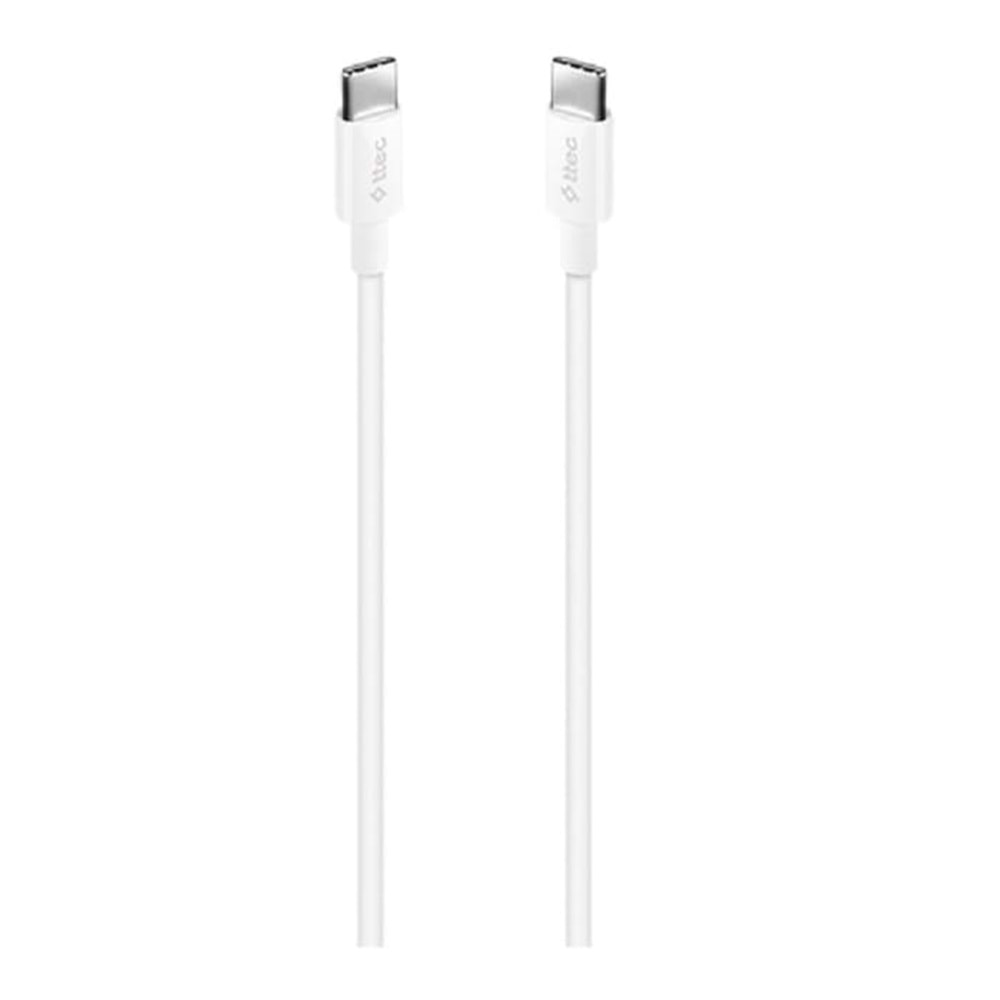 Ttec USB-C to USB-C 120cm 60W PD/QC Hızlı Şarj/Data Kablosu Beyaz 2DK36B