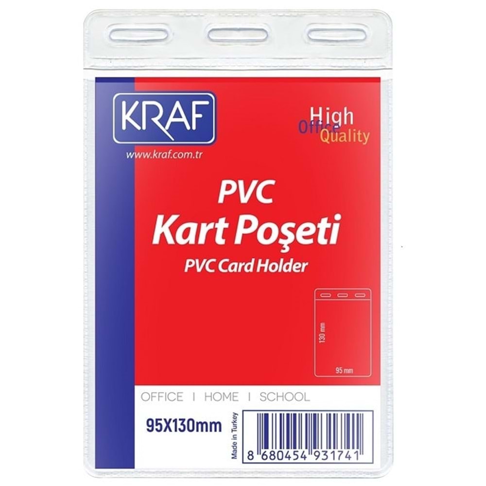 Kraf PVC Kart Poşeti Dikey 95x130 mm