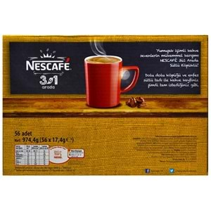 Nestle Nescafe 3ü 1 Arada Sütlü Köpüklü 17,4Gr 56 Adet