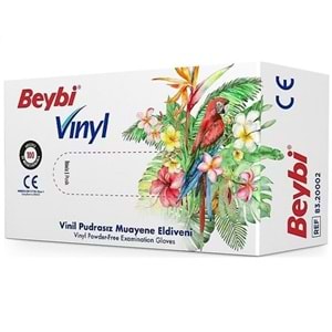Beybi Vinyl L Eldiven 100 lü Paket Pudrasız Muayen Eldiveni