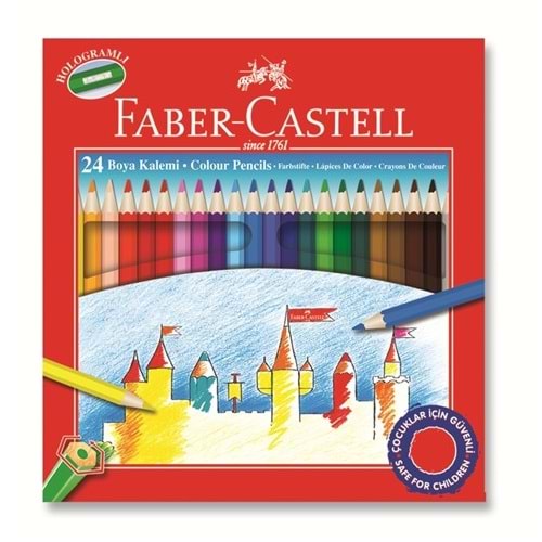 Faber-Castell Karton Kutu Kuru Boya Kalemi 24 Renk Tam Boy