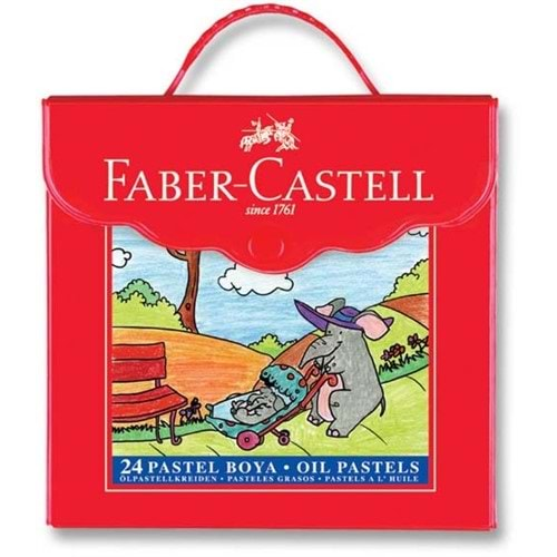 Faber-Castell Plastik Çantalı Tutuculu Pastel Boya, 24 Renk