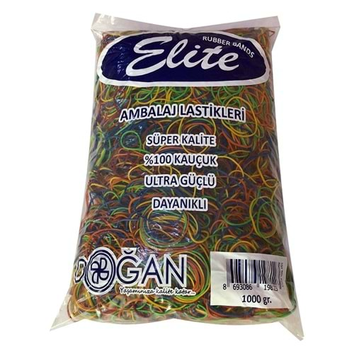 Elite %100 Kauçuk Paket Lastiği Karışık Renk 1000 gr.