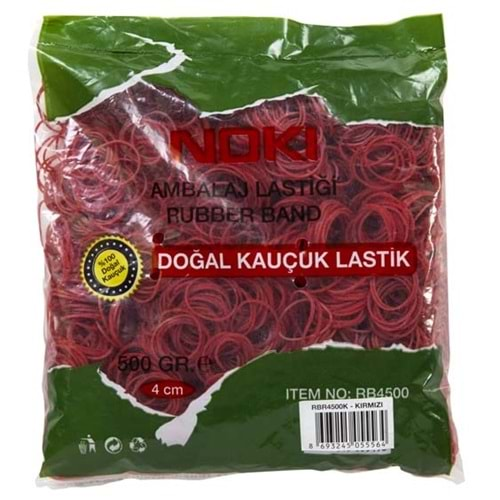 Noki Ambalaj Lastiği Doğal Kauçuk 4 cm 500 gr. Kırmızı RBR4500K