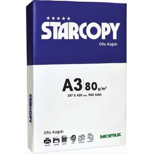 Mopak Star Copy A3 Fotokopi Kağıdı 80 gr. 500 lü Paket Starcopy