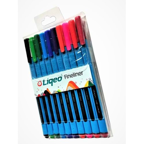 Liqeo Liquid Fineliner 0.4 mm 10 Renk Set F-8027-10PVC