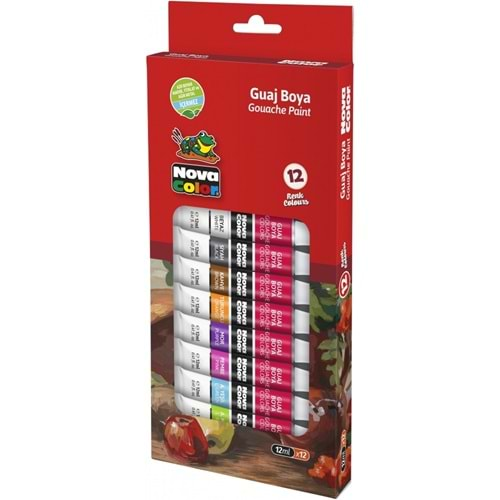 Nova Color 12 Renk 12 ml. Tüplü Guaj Boya NC-781