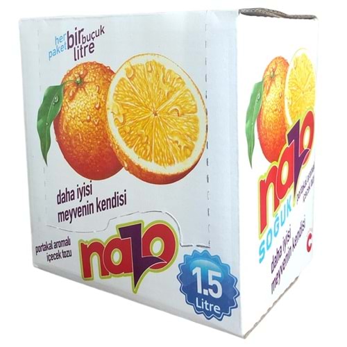 Nazo Portakal Aromalı İçecek Tozu 9 gr x 24 Paket Her Pk 1,5 lt