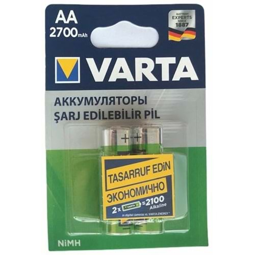 Varta 2700 mAh Ni-Mh Şarj Edilebilir AA Kalem Pil 2 Adet