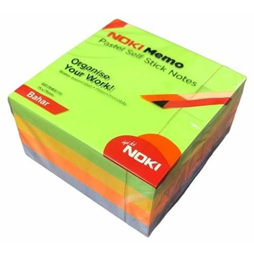 Noki Memo 75x75 mm Bahar Yapışkanlı Not Kağıdı 400 Sayfa