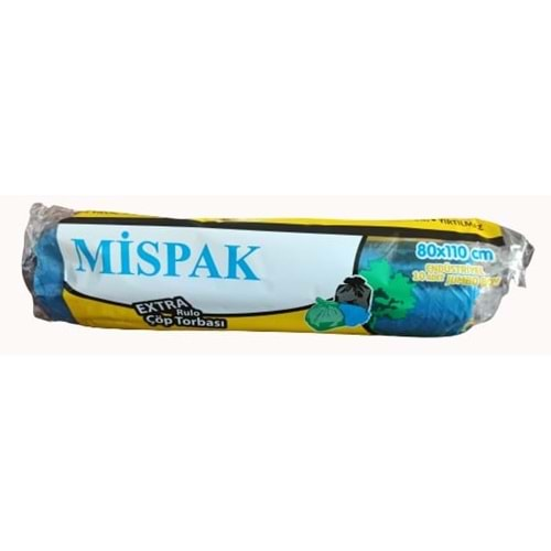 Mispak Endüstriyel Jumbo 80x110 Siyah L 10 Adet Çöp Torbası