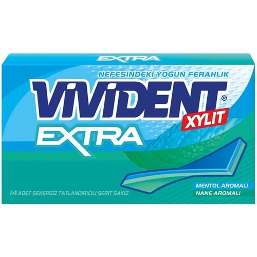 Vivident Xylit Extra Şerit Sakız Mentol Nane Aromalı 14 Adet