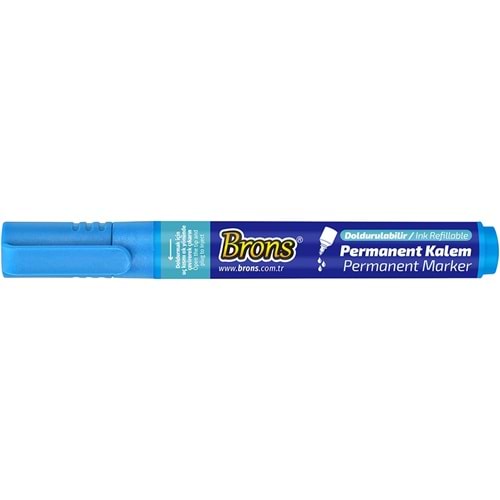 Brons Doldurulabilir Permanent Marker Kalem Mavi BR-9621