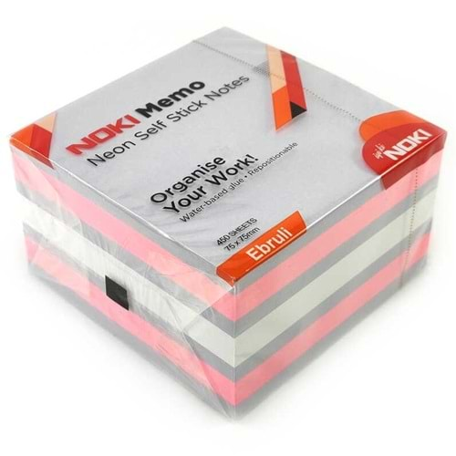 Noki Memo 75x75 mm Ebruli Yapışkanlı Not Kağıdı 450 Sayfa