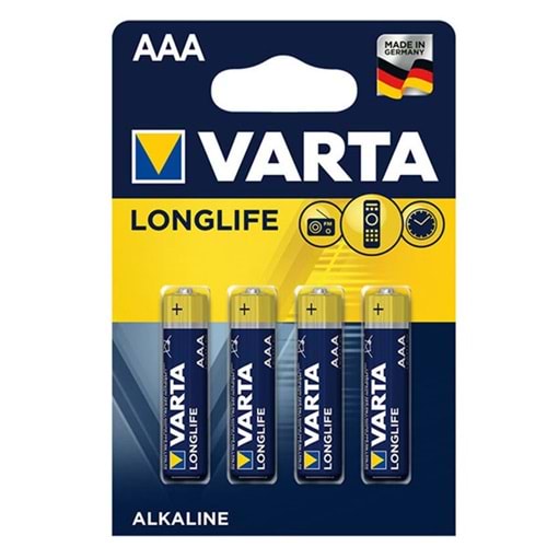 Varta Long Life AAA Alkaline İnce Pil 4 lü Blister LR03 4103
