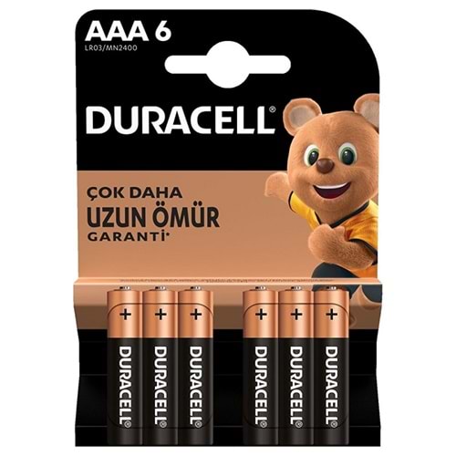 Duracell AAA Alkaline İnce Pil 6 Adet LR03 MN2400