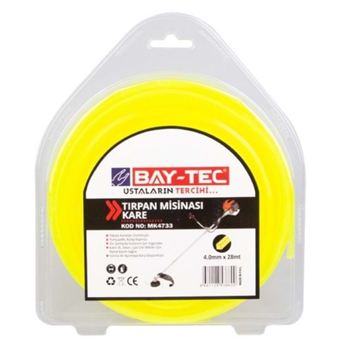 Bay-tec Tırpan Misinası Kare 4.0 mm x 28 mt. MK 4733