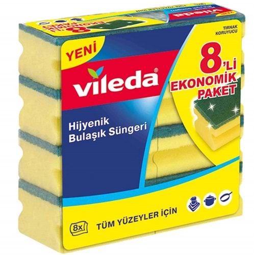 Vileda Oluklu Bulaşık Süngeri Ekonomik Paket 8 Adet