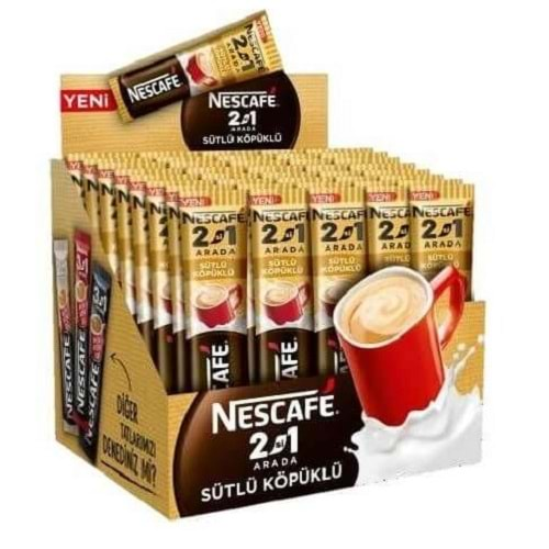 Nestle Nescafe Şekersiz Sütlü Köpüklü 2 si 1 Arada 48 Adet