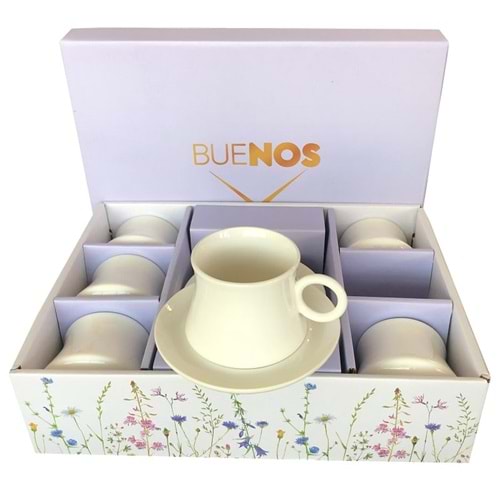 Buenos Porselen Nescafe Fincanı Seti 6 lı 12 Parça ODR5094
