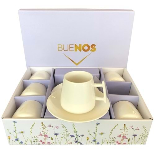 Buenos Porselen Nescafe Fincanı Seti 6 lı 12 Parça ODR5286