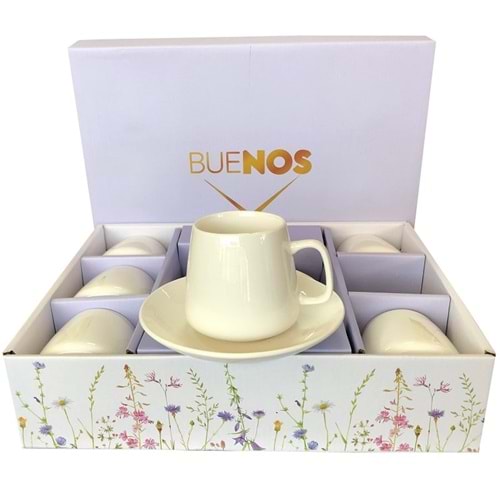 Buenos Porselen Nescafe Fincanı Seti 6 lı 12 Parça ODR5283