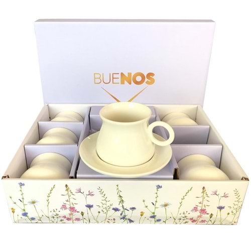 Buenos Porselen Nescafe Fincanı Seti 6 lı 12 Parça ODR5096
