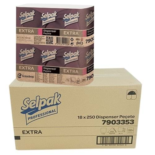 Selpak Prof Premium Dispenser Peçete 18x250 (1 Koli) Mutfak İçin