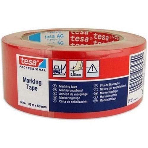 Tesa Markıng Tape Zemin İşaretleme Bandı 50 mm x 33 metre Kırmızı 60760-00096-15