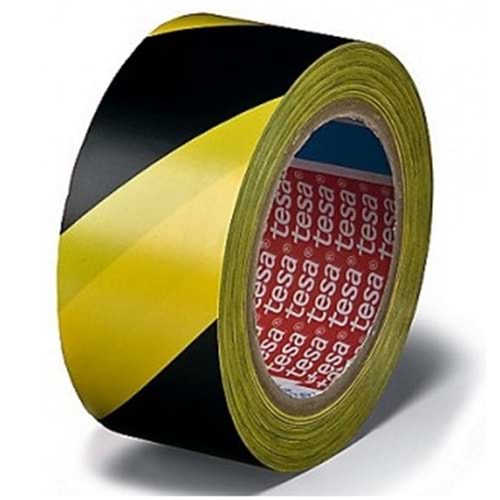 Tesa İkaz Bandı Yer İşaretleme Çizgili 50 mm x 33 m Sarı-Siyah 60760-00093-15