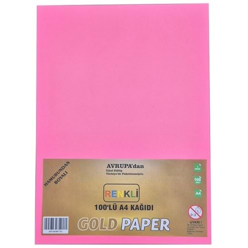 Gold Paper Renkli Fotokopi Kağıdı A4 5 Renk 100'lü