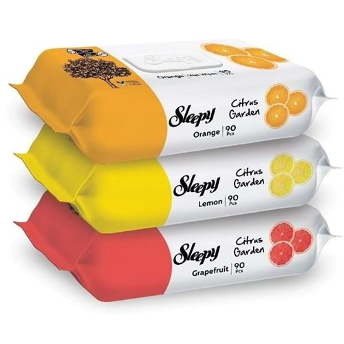 Sleepy Narenciye Citrus Garden Islak Havlu Mendil 90 Adet 1 Paket