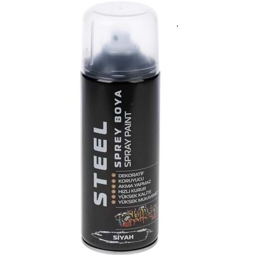 Steel Sprey Boya Siyah 400 ml