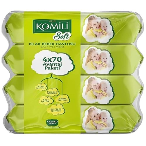 Komili Soft Islak Havlu Mendil 70 Adet x 4 Pk.