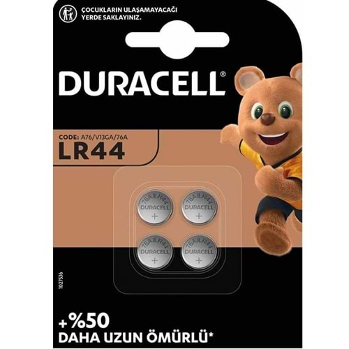 Duracell Lityum Pil 4'lü Blister LR44