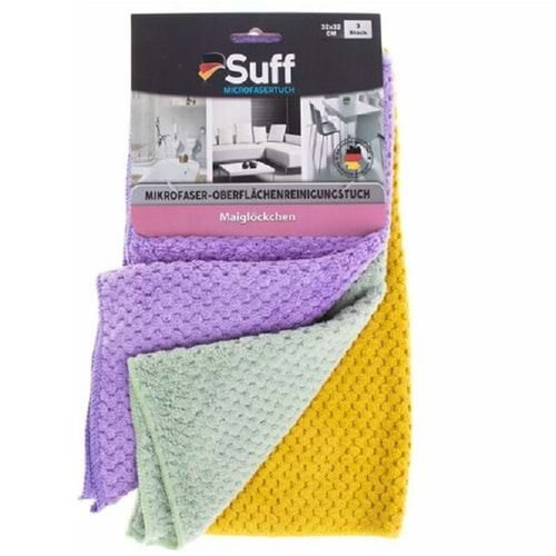 Suff Müge (Maiglöckchen) Mikrofiber Temizlik Bezi 3 Adet 32x32