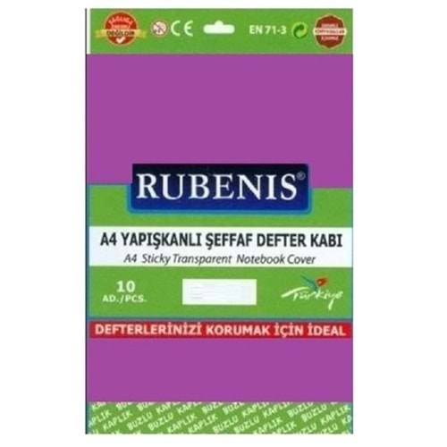 Rubenis Tek Kenarı Yapışkanlı Hazır A4 Defter Mor 10'lu