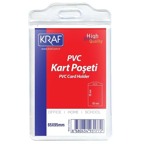 Kraf PVC Kart Poşeti Dikey 65x95 mm