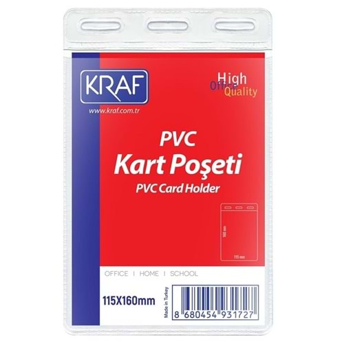 Kraf PVC Kart Poşeti Dikey 115x160 mm