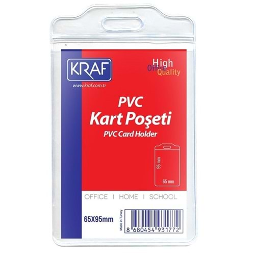 Kraf PVC Kart Poşeti Yatay 95x65 mm