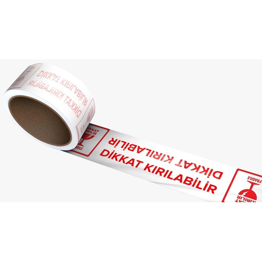 Fetihbant FTBR-571 Dikkat Kırılabilir Uyarı Bantı 45 mm x 100 metre Beyaz