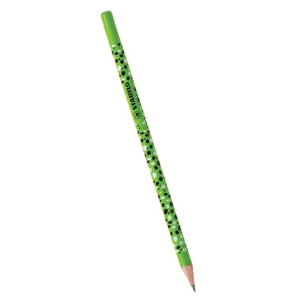 Stabilo Sprinkle Yeşil Yuvarlak Siyah Kurşun Kalem 2B